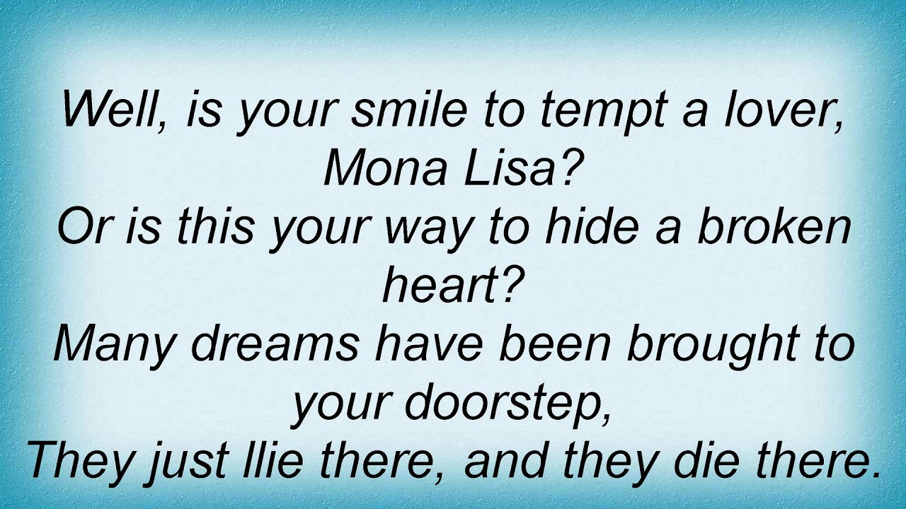 Shakin' Stevens - Mona Lisa Lyrics - YouTube