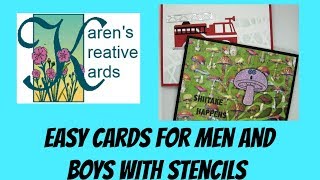 Easy Cards For Men and Boys With Stencils