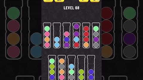 Ball Sort Puzzle Level 68 Walkthrough 🧪🟠🔴🔵, #shorts