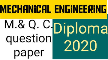 Metrology or quality control # Diploma in mechanical # 5th semester # 2020 question paper #
