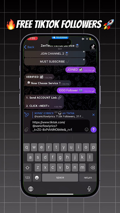 FREE TIKTOK FOLLOWERS 🚀🔥 Telegram Bot 🤖 #freetiktokfollowers #freefollowers