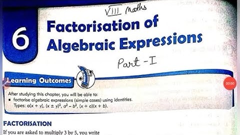 Class 8 Maths | Chapter 6 Factorisation Of Algebraic Expressions Part 1 | MKD Agrim Academy