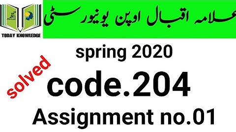 solved Assignment aiou code 204 spring 2020