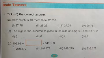 math class 5 chapter 6 brain teasers dav public school // math class 5 unit 6 brain teasers dav