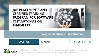 JPACT program on Manual Testing for Software Test Automation Engineer Day 01