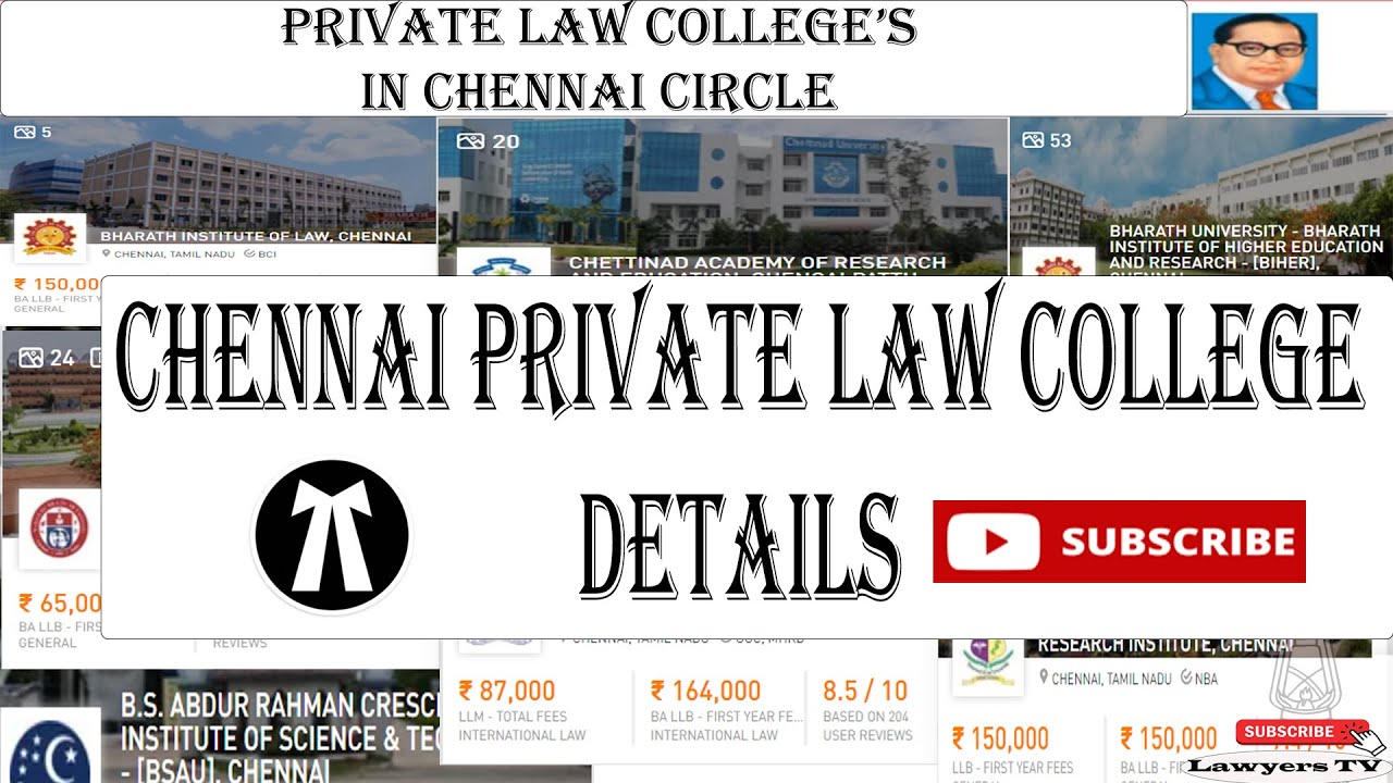 Private Law Colleges in Chennai தனியார் சட்டக்கல்லூரி SRM VIT VISTAS