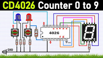 Simple 7 Segment Display Counter 0 To 9 Using CD4026 IC With Push Button
