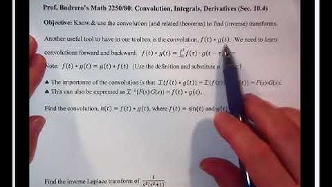 Diff Eqns 10_4 Convolution, Derivatives, & Integrals (Part 1)
