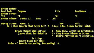 FilePro - Chapter 9 – Files/Processing/Design –  Browse Lookup Position highlight