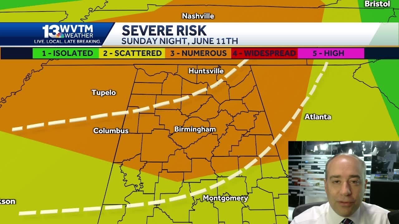 Impact Weather: Sunday night severe weather threat for Alabama - YouTube