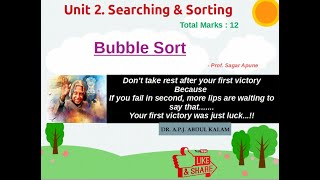 Bubble Sort algorithm with solved example in Marathi