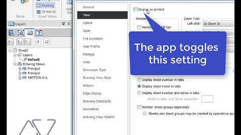 Solid Edge App - Toggle Display As Printed