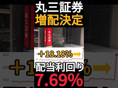 【高配当株】配当利回り7.69%だと!?丸三証券が特別増配で本気を出してきた!! #Shorts