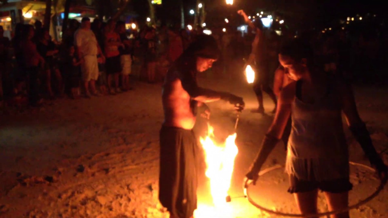 Fire Dance Performance in Alona Beach Bohol Philippines 1 YouTube