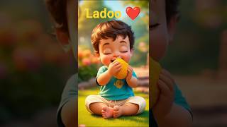 🍬 Cute Baby Eating Ladoo 😋 #shorts