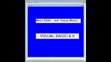 Visual Basic 6.0  Menu Editor and  Popup Menus Demo