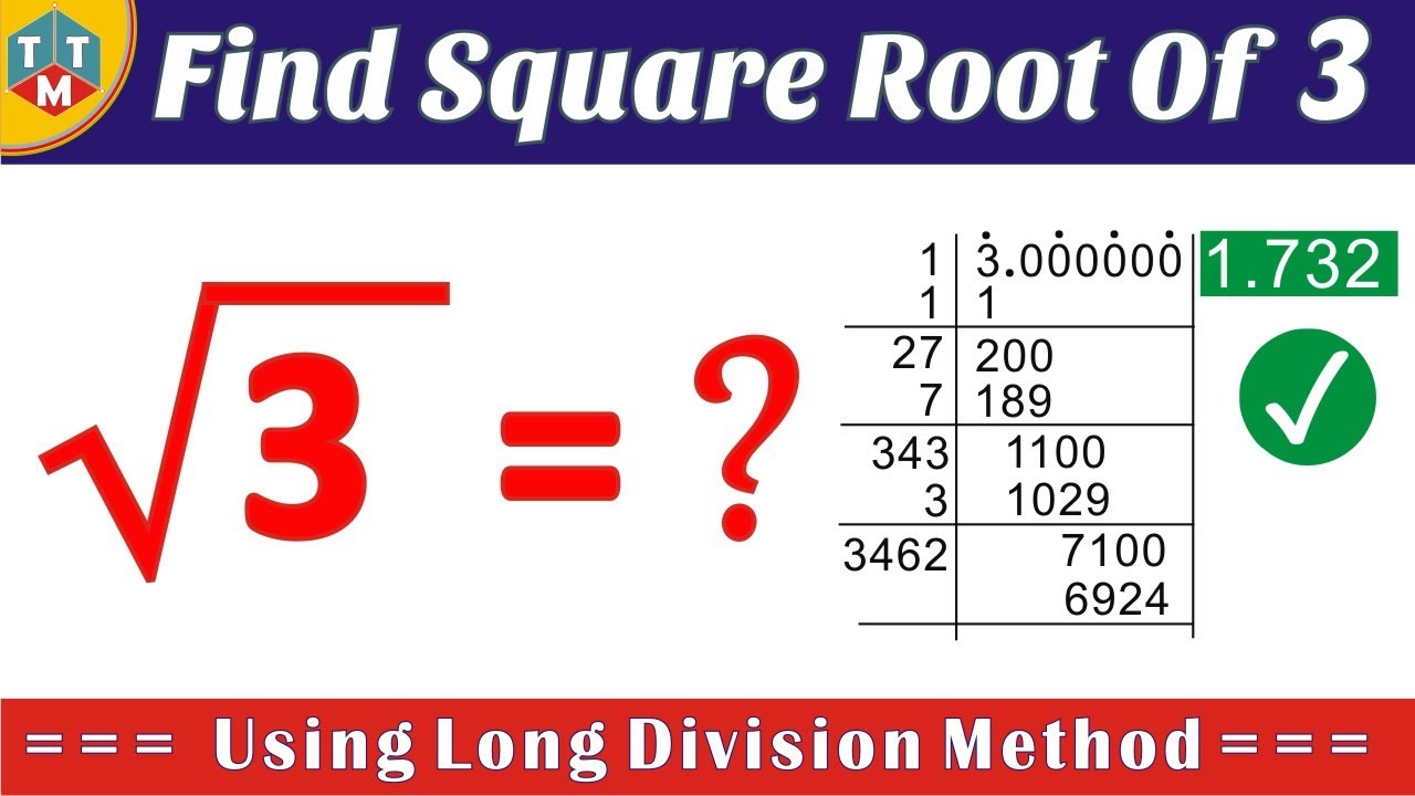 How To Find Out Square Root Of 3 Square Root Of 3 By Long Division