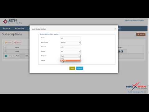 ASTPP 3 Tutorial: how to create subscription in ASTPP