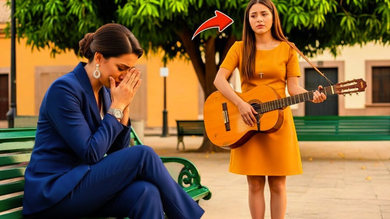 Ella cantaba en la plaza. La millonaria triste no pudo contenerse — la música lo cambió todo entre