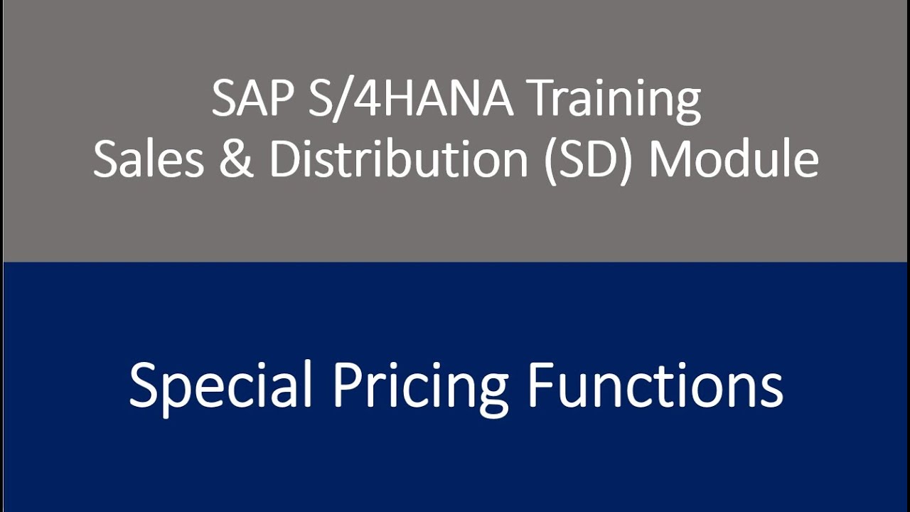Video 54 - SAP S/4HANA Sales & Distribution (SD) Module training ...
