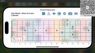 Cm7 One Chord Backing Track | Sustain Pad | No Drum | CAGED Chord Arpeggio Chart | C Dorian
