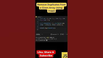 #32: (Method 5: Using Map()) Remove Duplicates from an Array in JavaScript! 🚀 | #shorts #javascript