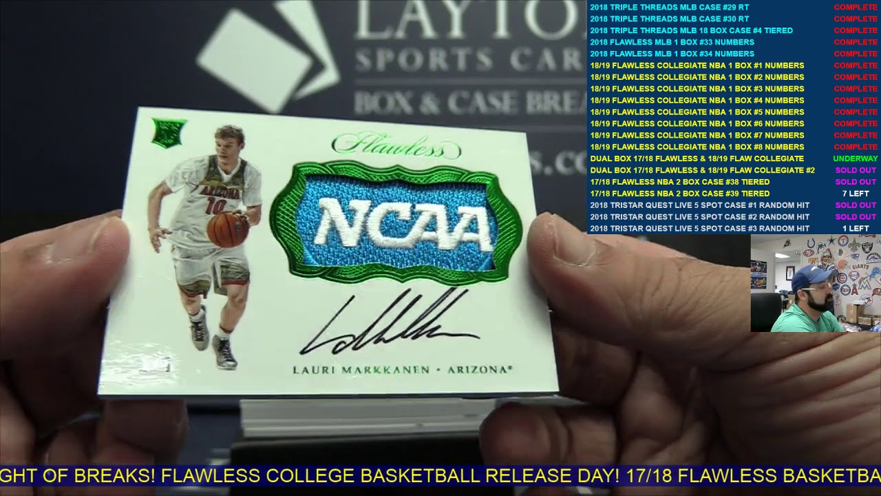 Dual Box Break - 17/18 Panini Flawless & 18/19 Panini Flawless Collegiate Basketball #1