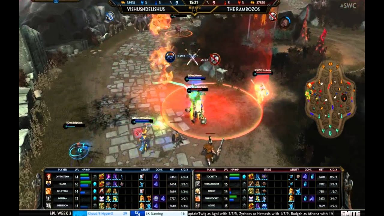 Smite : North American Challenger Cup Grand Finals : VishusNDelishus vs The Rambozos Game 2