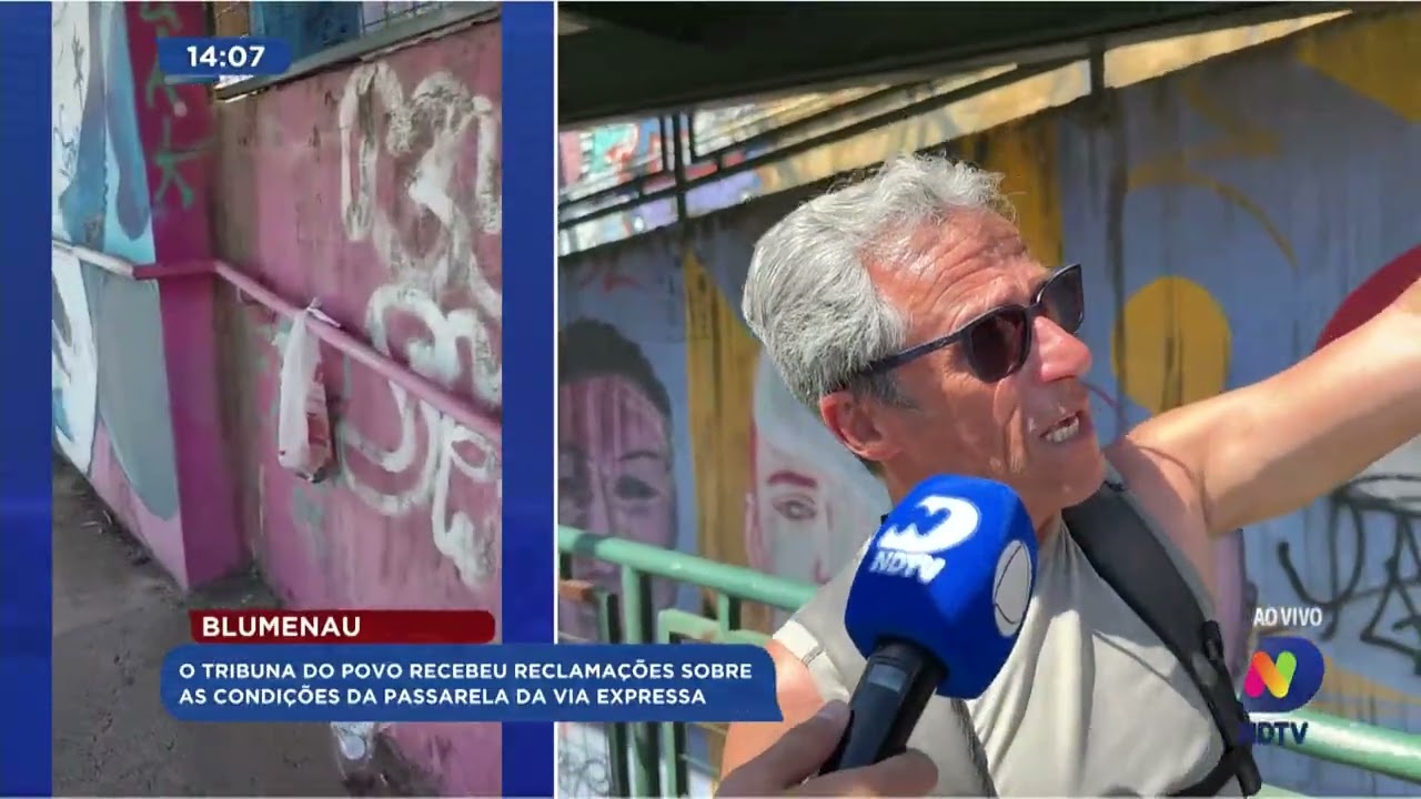 Condições Críticas: reclamações sobre a Passarela da Via Expressa em Blumenau