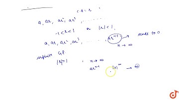 The sum of an infinite GP with first term `a` and common ratio `r` `(-1ltrlt1` `i.e. ,` `|r|lt
