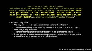 Error found when processing 'csv' source 'file' with row number: found more columns than expected
