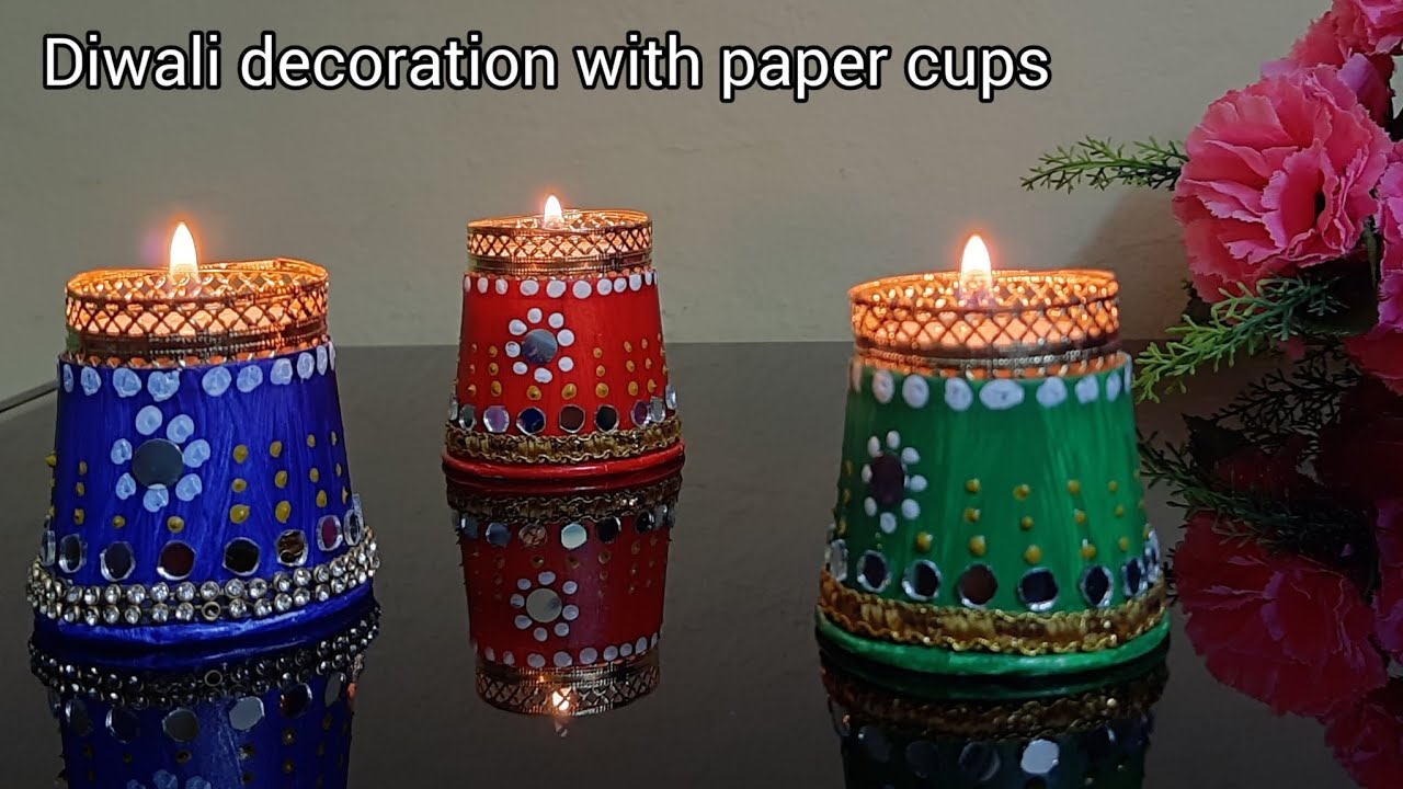 Diwali Series 2024 DIY #5 Easy Diwali Decoration from paper cup # ...