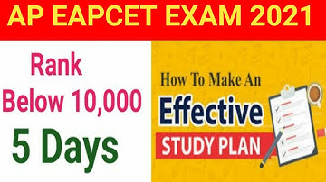 How to make effective preparation plan for Eamcet 2021