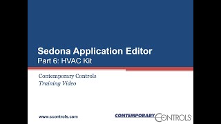 Sedona Application Editor Part 6: HVAC Kit