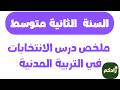 ملخص درس الانتخابات في التربية المدنية الثانية متوسط
