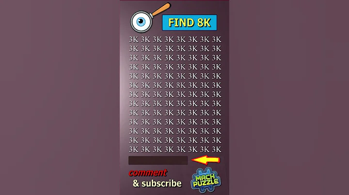 Find 8K where? | Brain Teaser IQ Test #shorts #different #puzzles #opticalillusion #quiz