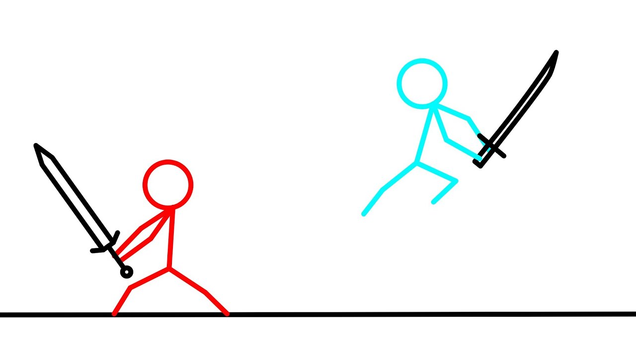 sword vs katana | short battle | stick fighter - YouTube