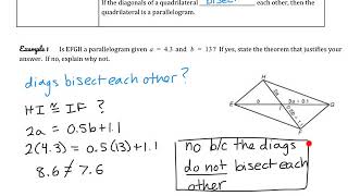 Conditions for Parallelograms