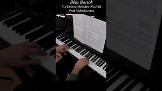 Piano studies, Mikrokosmos, Six Unison Melodies No.5&amp;6  #shorts #pianomusic