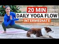 20 min intermediate daily yoga flow  full body yoga stretch  flow