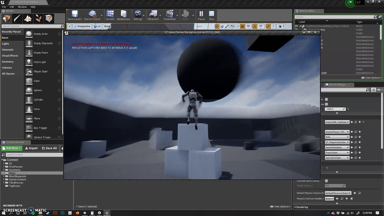 UE4 Changing Gravity Tests - YouTube