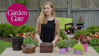 Spring basket flower arrangement