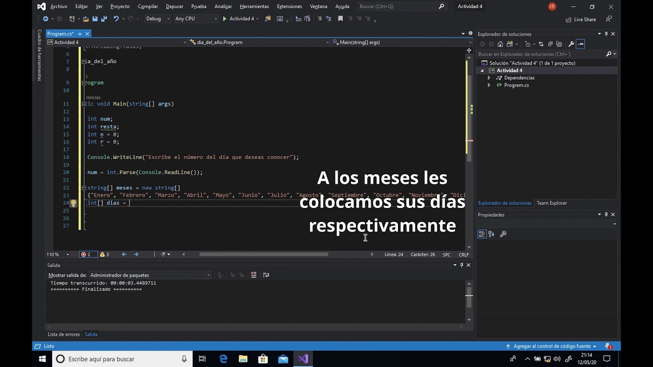 Programación en Visual Studio lenguaje C# | Sacar promeido - YouTube