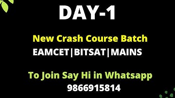 Day-1|Quadratic Equations | New Crash Course Batch| Eamcet | BITSAT |MAINS|9866915814| ROOTS ACADEMY