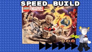 lego marvel spiderman vs sandman final battle speed build