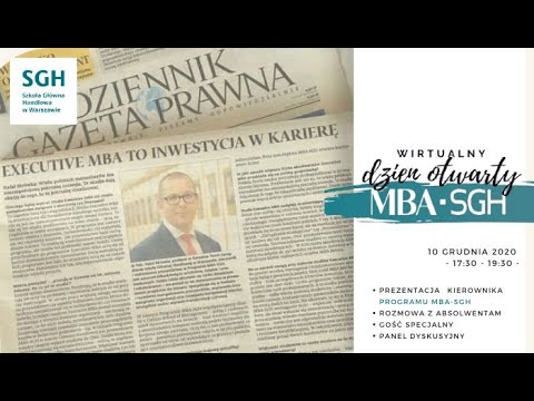 Wirtualny Dzień Otwarty 2020 Programu MBA-SGH