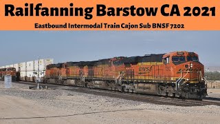 Eastbound Intermodal Train Cajon Sub BNSF 7202
