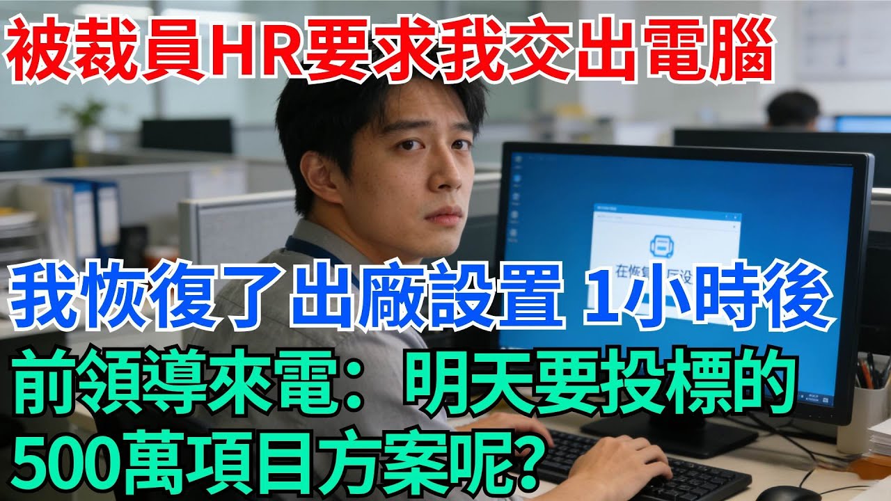 我被裁員，辦完手續後HR要求我交出電腦，我恢復了出廠設置，一小時後，前領導打來電話：明天要投標的500萬項目方案呢？【奇趣天下】#職場逆襲#職場智慧#爽文職場#工作日常#完結爽文