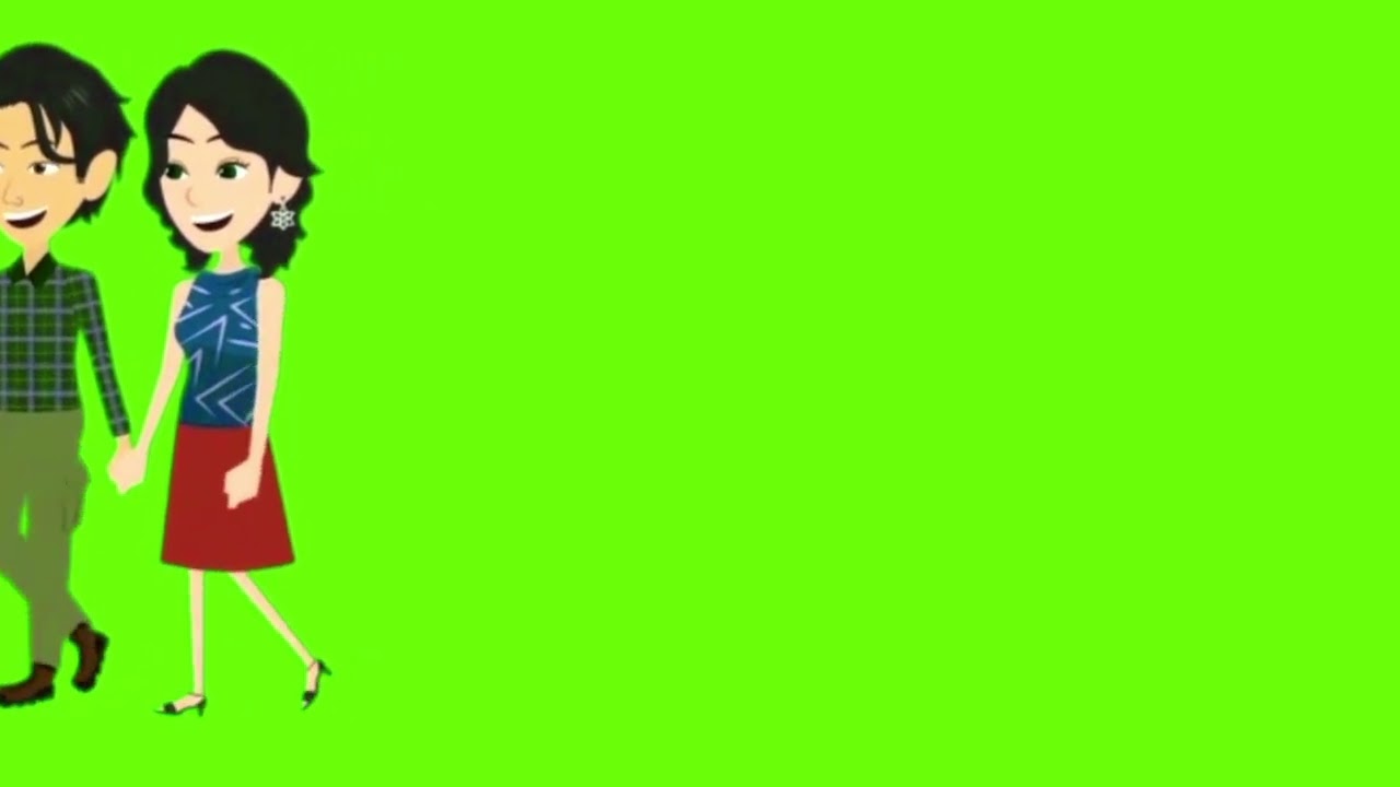 Green Screen Cartoon Characters Walking | No Copyright
