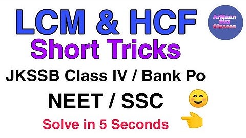LCM and HCF Tricks | HCF and LCM Aptitude Tricks | JKSSB Class IV | JK Bank PO | JK Bank BA